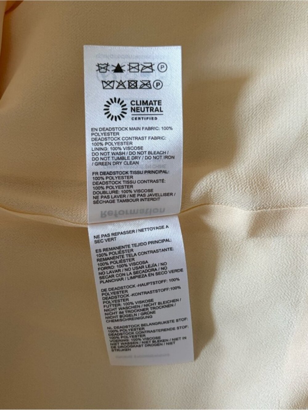 NEW Reformation Ecru Mini Scarf Detail Dress Butter Bridal Cream | US 2 UK 6 - Picture 15 of 15
